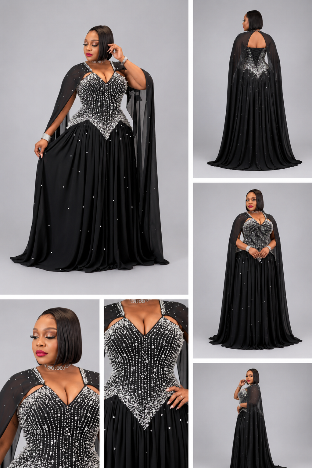 Robe noir étincelante