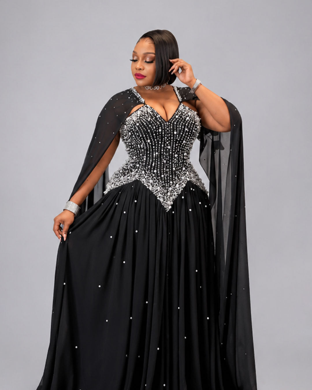 Robe noir étincelante